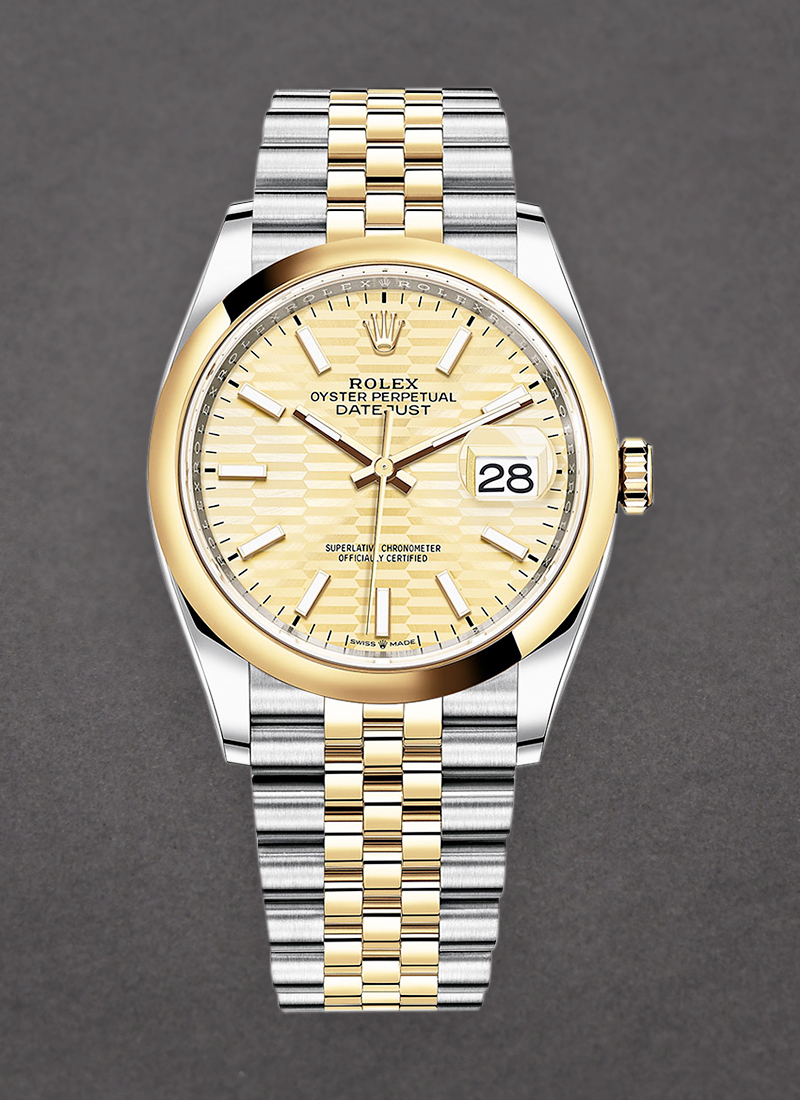 Pre-Owned Rolex Datejust 36mm in Steel with Yellow Gold Smooth Bezel