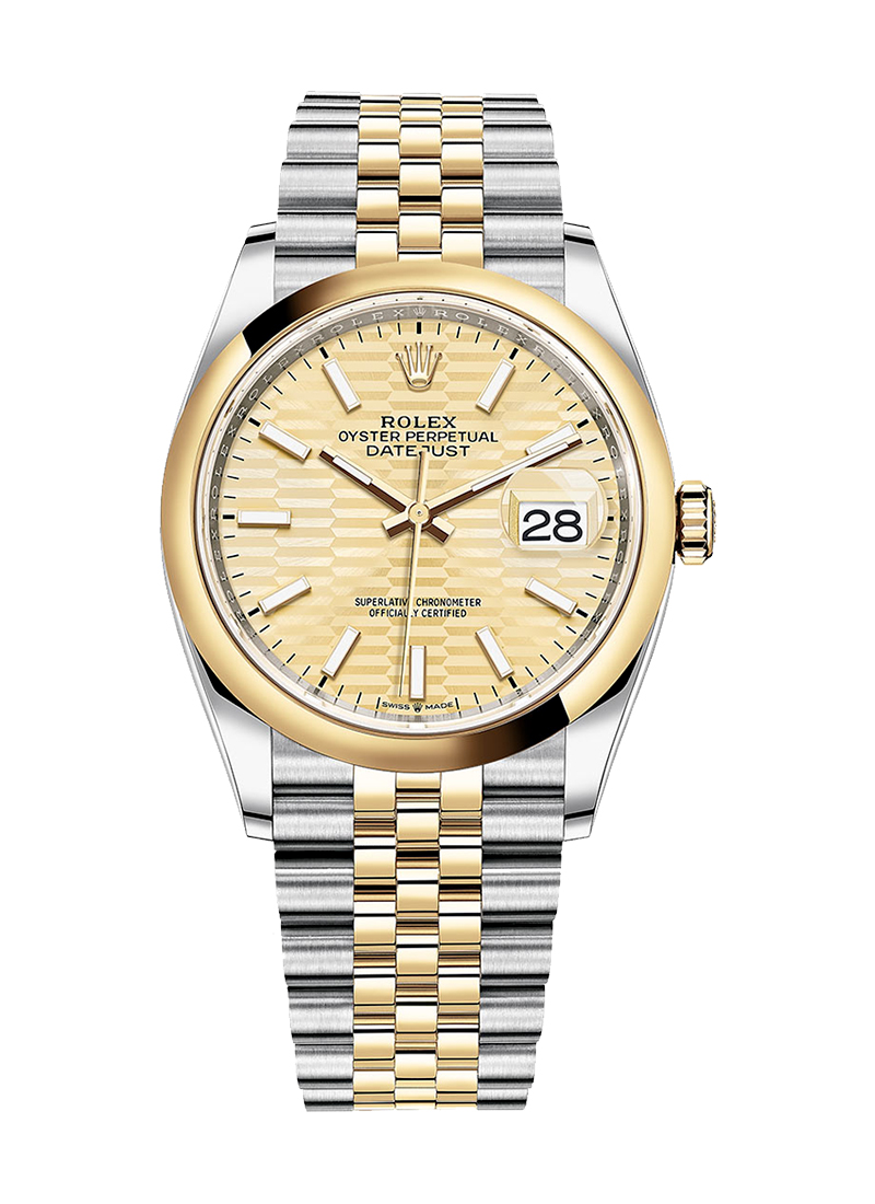 Pre-Owned Rolex Datejust 36mm in Steel with Yellow Gold Smooth Bezel