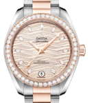 Seamaster Aqua Terra 150M Shades 34mm Automatic in Steel with Rose Gold Diamond Bezel on Steel and Rose Gold Bracelet with Pink Dial - Diamond Markers