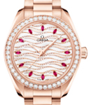 Seamaster Aqua Terra 150M Shades 34mm Automatic in Rose Gold with Diamond Bezel on Rose Gold Bracelet with White Diamond Dial - Ruby Markers
