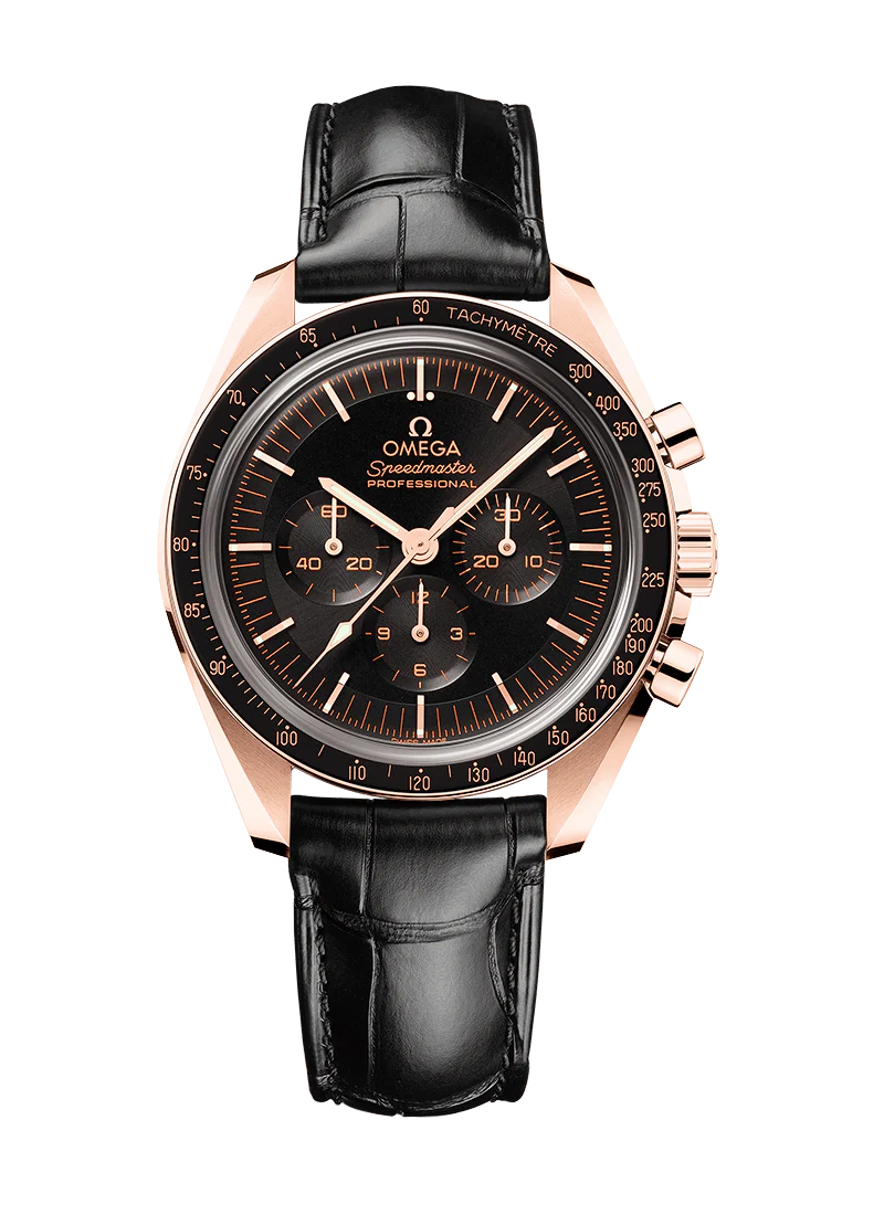 Omega Speedmaster Professional Moonwatch 42mm in Rose Gold with Black Bezel
