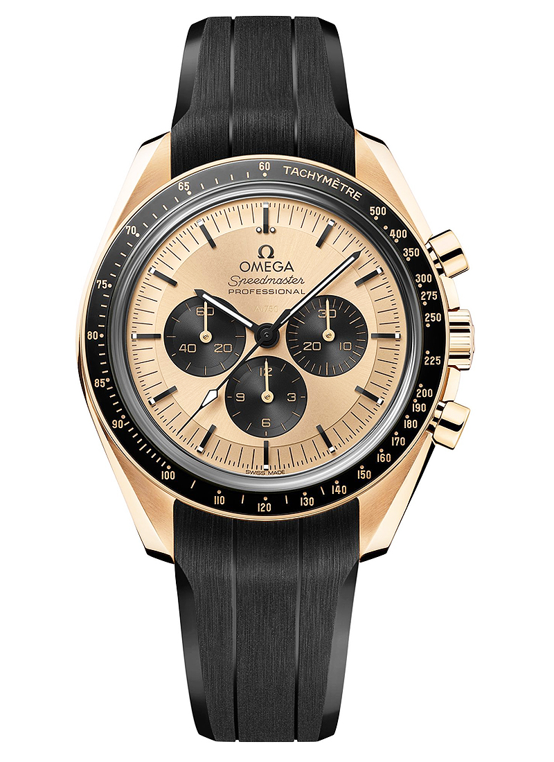 Omega Speedmaster Professional Moonwatch 42mm in Yellow Gold with Black Bezel