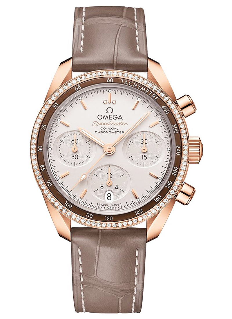 Omega Speedmaster Chronograph 38mm Automatic in Rose Gold with Diamond Bezel