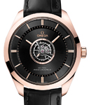 De Ville Tourbillon 43mm in Rose Gold and Canopus Gold on Black Crocodile Leather Strap with Black Dial
