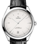 Deville Tresor 40mm in Steel On Black Crocodile Leather Strap with Silver Dial