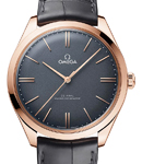 Deville Tresor 40mm in Rose Gold On Grey Crocodile Leather Strap with Grey Dial