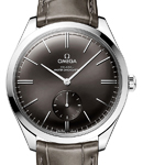 Deville Tresor Small Seconds 40mm in Steel On Grey Crocodile Leather Strap with Grey Dial