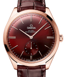 Deville Tresor Small Seconds 40mm in Rose Gold On Burgundy Crocodile Leather Strap with Burgundy Dial
