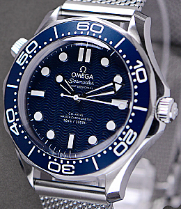 Seamaster Diver 300M James Bond 60th Anniversary in Steel with Blue Bezel On Steel Bracelet with Blue Dial