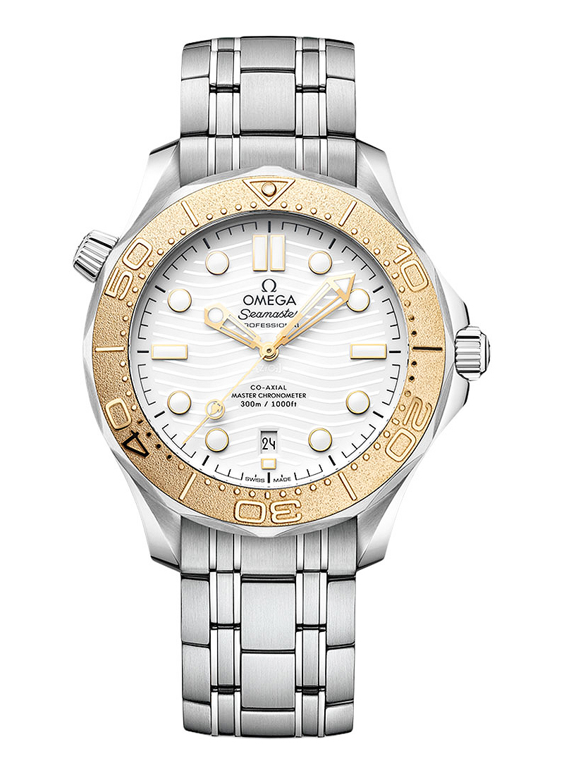 Omega Seamaster Diver 300M Co-Axial Master Chronometer in Steel with Yellow Gold Bezel