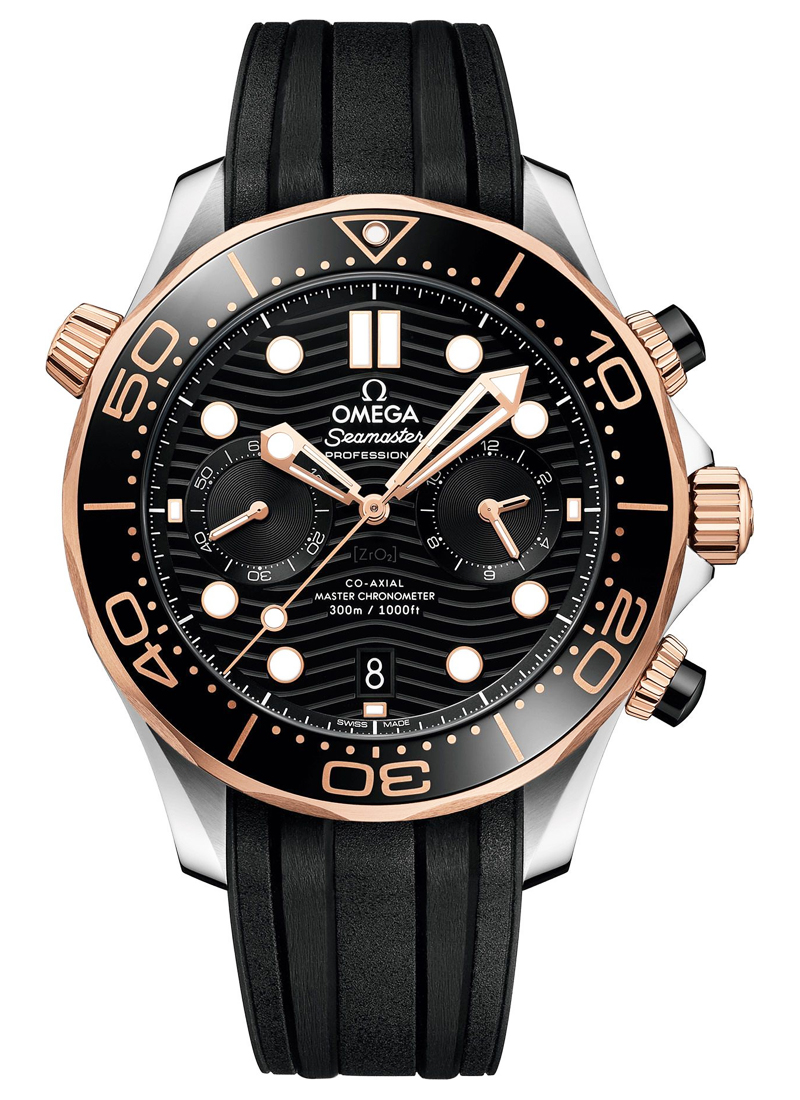 Omega Seamaster Diver 300M Chronograph in Steel with Rose Gold Black Bezel