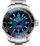 Planet Ocean Chronograph  45.5mm Automatic in Steel with Black Bezel On Steel Bracelet with Deep Blue Dial