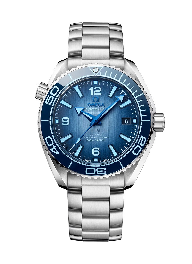 Omega Planet Ocean 600M Co-Axial Mens 39.5mm Automatic in Steel with Blue Bezel