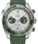 Planet Ocean Chronograph  45.5mm Automatic in Steel with Green Bezel On Green Rubber Strap with Grey Dial