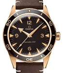 Seamaster 300 Co-Axial Master Chronometer 41mm in Bronze with Black Bezel on Brwon Calfskin Leather Strap with Brown Dial