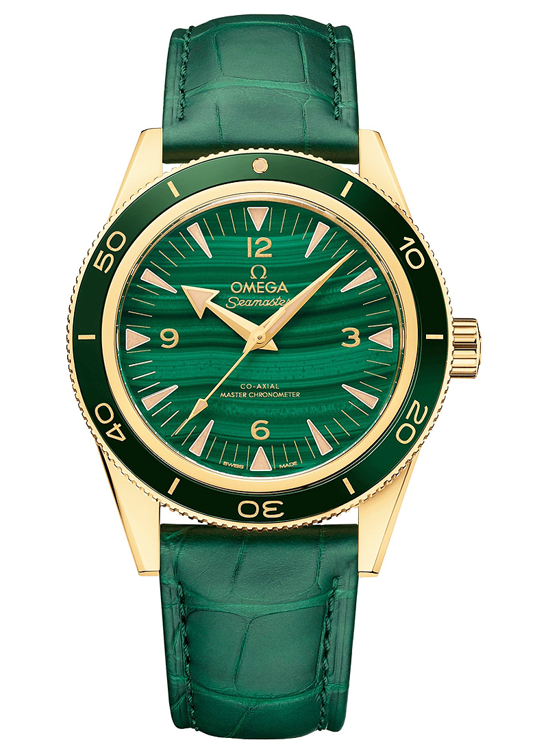 Omega Seamaster 300 Co-Axial Master Chronometer 41mm in Yellow Gold with Green Bezel