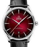 Seamaster Specialties BOUTIQUE EDITIONS in Steel on Black Crocodile Leather Strap with Burgundy Dial