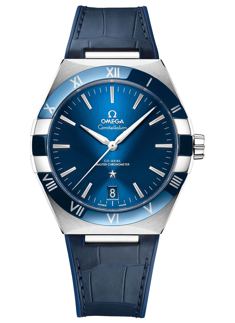 Omega Constellation Co-Axial 41mm Automatic in Steel with Blue Ceramic Bezel