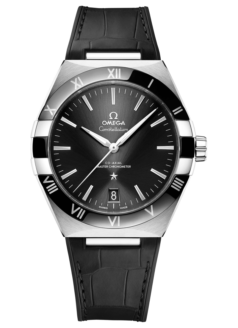 Omega Constellation Co-Axial 41mm Automatic in Steel with Black Ceramic Bezel