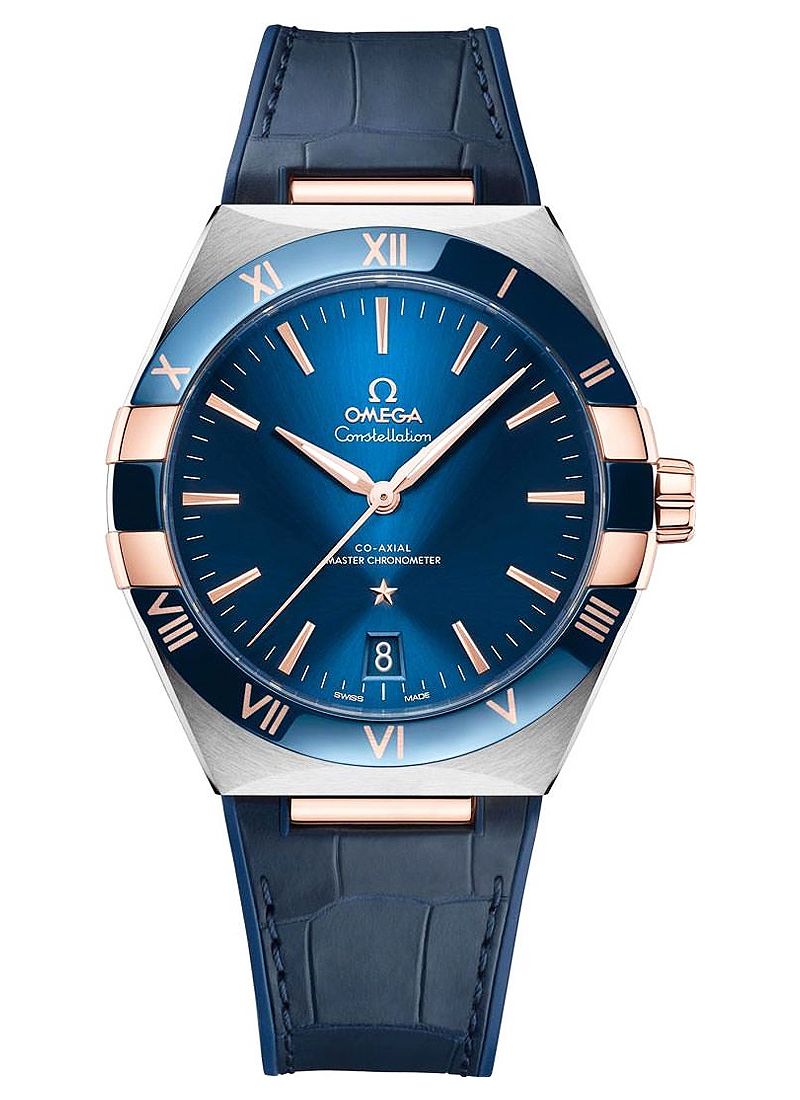 Omega Constellation Co-Axial 41mm Automatic in Steel with Blue Ceramic & RG Bezel