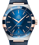 Constellation Co-Axial 41mm Automatic in Steel with Blue Ceramic & RG Bezel on Blue Crocodile Leather Strap with Blue Dial