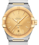 Constellation Co-Axial 39mm Automatic in Steel with Yellow Gold Bezel on Steel and Yellow Gold Bracelet with Champagne  Dial