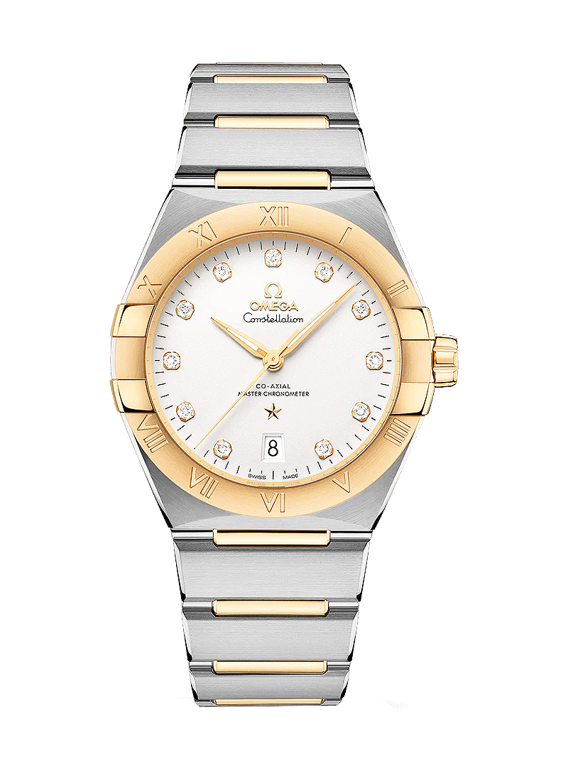 Omega Constellation Co-Axial 39mm Automatic in Steel with Yellow Gold Bezel
