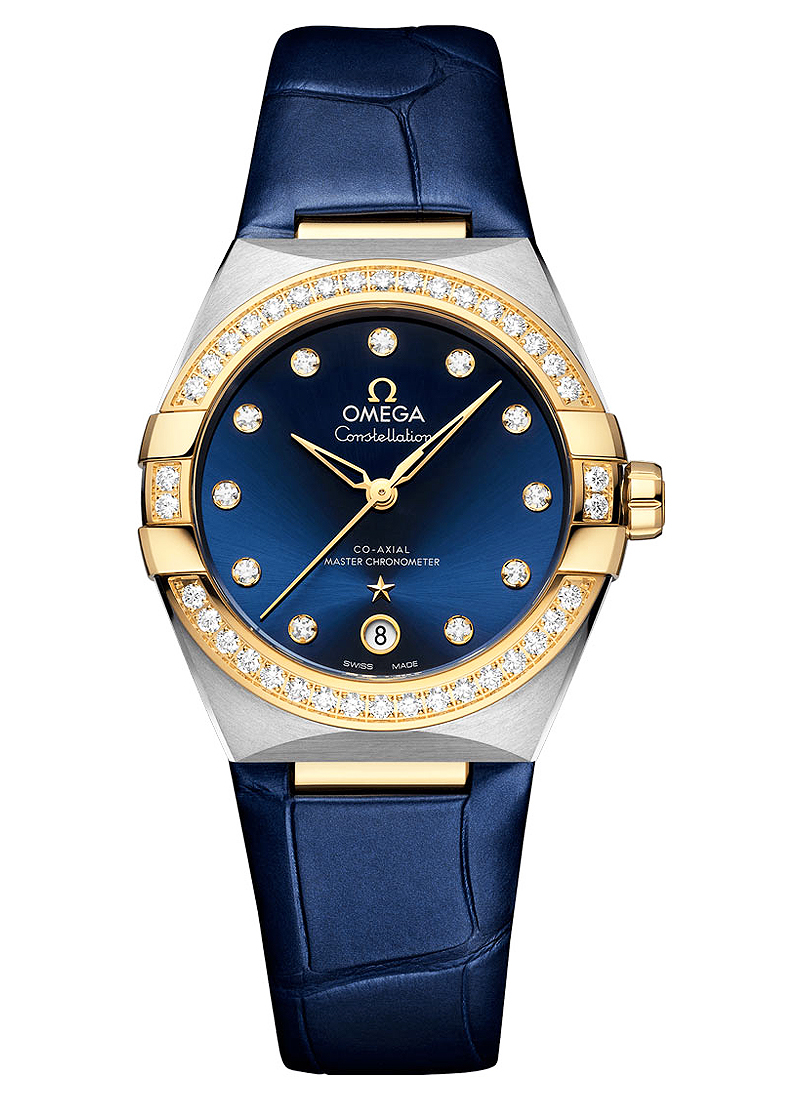 Omega Constellation Co-Axial 36mm Automatic in Steel with Yellow Gold Diamond Bezel