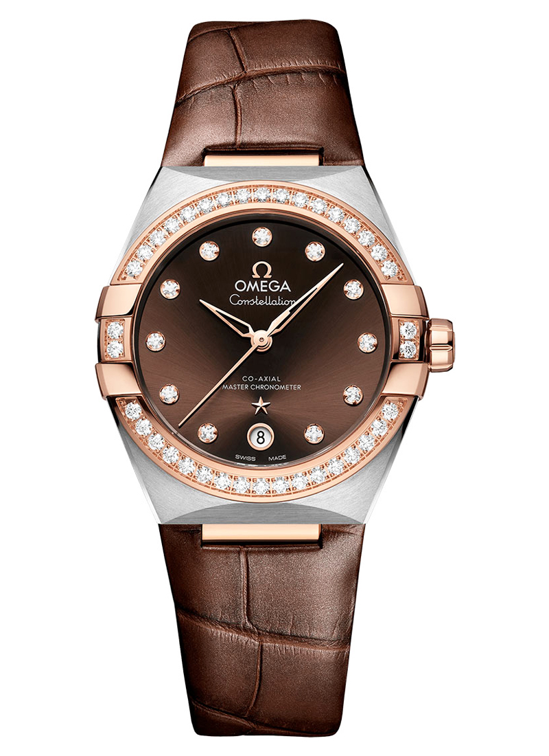 Omega Constellation Co-Axial 36mm Automatic in Steel with Rose Gold Diamond Bezel
