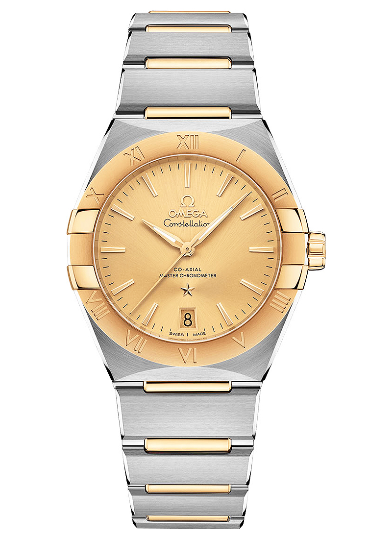 Omega Constellation Co-Axial 36mm Automatic in Steel with Yellow Gold Bezel