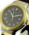Lady's  Elegant Series 2-Tone  Steel and Yellow Gold on Rubber with Black Dial