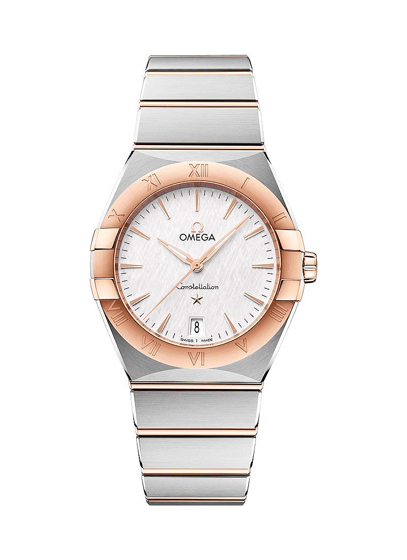 Omega Constellation Co-Axial 36mm Quartz in Steel with Rose Gold Bezel