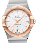 Constellation Co-Axial 36mm Quartz in Steel with Rose Gold Bezel on Steel and Rose Gold Bracelet with Silver Dial