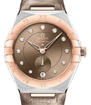 Constellation Small Seconds 34mm Automatic in Steel with RG Bezel on Brown Crocodile Leather Strap with Brown Dial