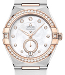 Constellation Small Seconds 34mm Automatic in Steel with RG Diamond Bezel on Steel and Rose Gold Bracelet with MOP Diamond Dial