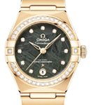 Constellation 29mm Automatic in Yellow Gold with Diamond Bezel on Yellow Gold Bracelet with Green Meteorite Diamond Dial