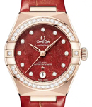 Constellation 29mm Automatic in Rose Gold with Diamond Bezel on Red Crocodile Leather Strap with Red Diamond Dial