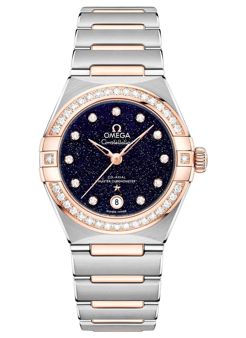 Omega Constellation 29mm Automatic in Steel with Rose Gold Diamond Bezel