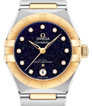 Constellation 29mm Automatic in Steel with Yellow Gold Bezel on Steel and Yellow Gold Bracelet with Blue Aventurine Diamond Dial