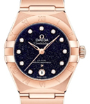 Constellation 29mm Automatic in Rose Gold on Rose Gold Bracelet with Blue Aventurine Diamond Dial