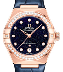 Constellation 29mm Automatic in Rose Gold with Diamond Bezel on Blue Crocodile Leather Strap with Blue Aventurine Diamond Dial