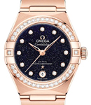 Constellation 29mm Automatic in Rose Gold with Diamond Bezel on Rose Gold Bracelet with Blue Aventurine Diamond Dial
