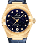 Constellation 29mm Automatic in Yellow Gold on Blue Crocodile Leather Strap with Blue Aventurine Diamond Dial