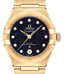 Constellation 29mm Automatic in Yellow Gold on Yellow Gold Bracelet with Blue Aventurine Diamond Dial