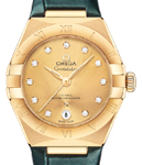 Constellation 29mm Automatic in Yellow Gold on Green Crocodile Leather Strap with Champagne Diamond Dial