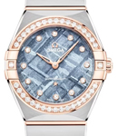 Constellation 28mm Quartz in Steel with Rose Gold Diamond Bezel on Steel and Rose Gold Bracelet with Blue Meteorite Diamond Dial