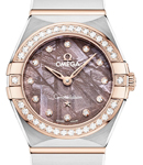 Constellation 25mm Quartz in Steel with Rose Gold Diamond Bezel on Steel and Rose Gold Bracelet with Lilac Meteorite Diamond Dial