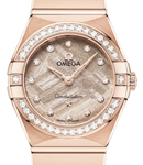 Constellation 25mm Quartz in Rose Gold with Diamond Bezel on Rose Gold Bracelet with Rose Meteorite Diamond Dial