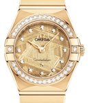 Constellation 25mm Quartz in Yellow Gold with Diamond Bezel on Yellow Gold Bracelet with Yellow Meteorite Diamond Dial