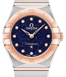 Constellation 25mm Quartz in Steel with Rose Gold Bezel on Steel and Rose Gold Bracelet with Blue Aventurine Diamond Dial